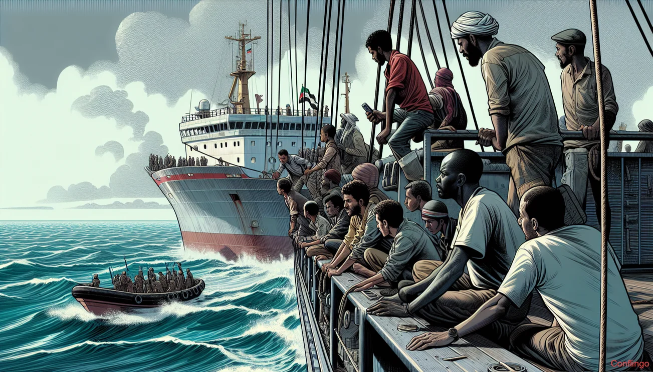 Illustration for the news article: Vessel Attacked by Armed Men in the Red Sea off Yemen - Conflingo.no
