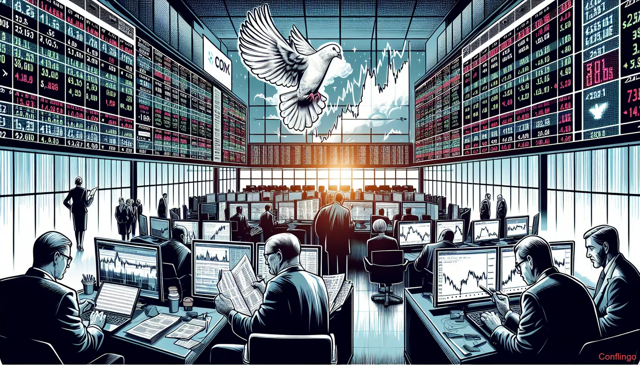 Illustration for the news article: Wall Street Closes with Gains - Conflingo.no