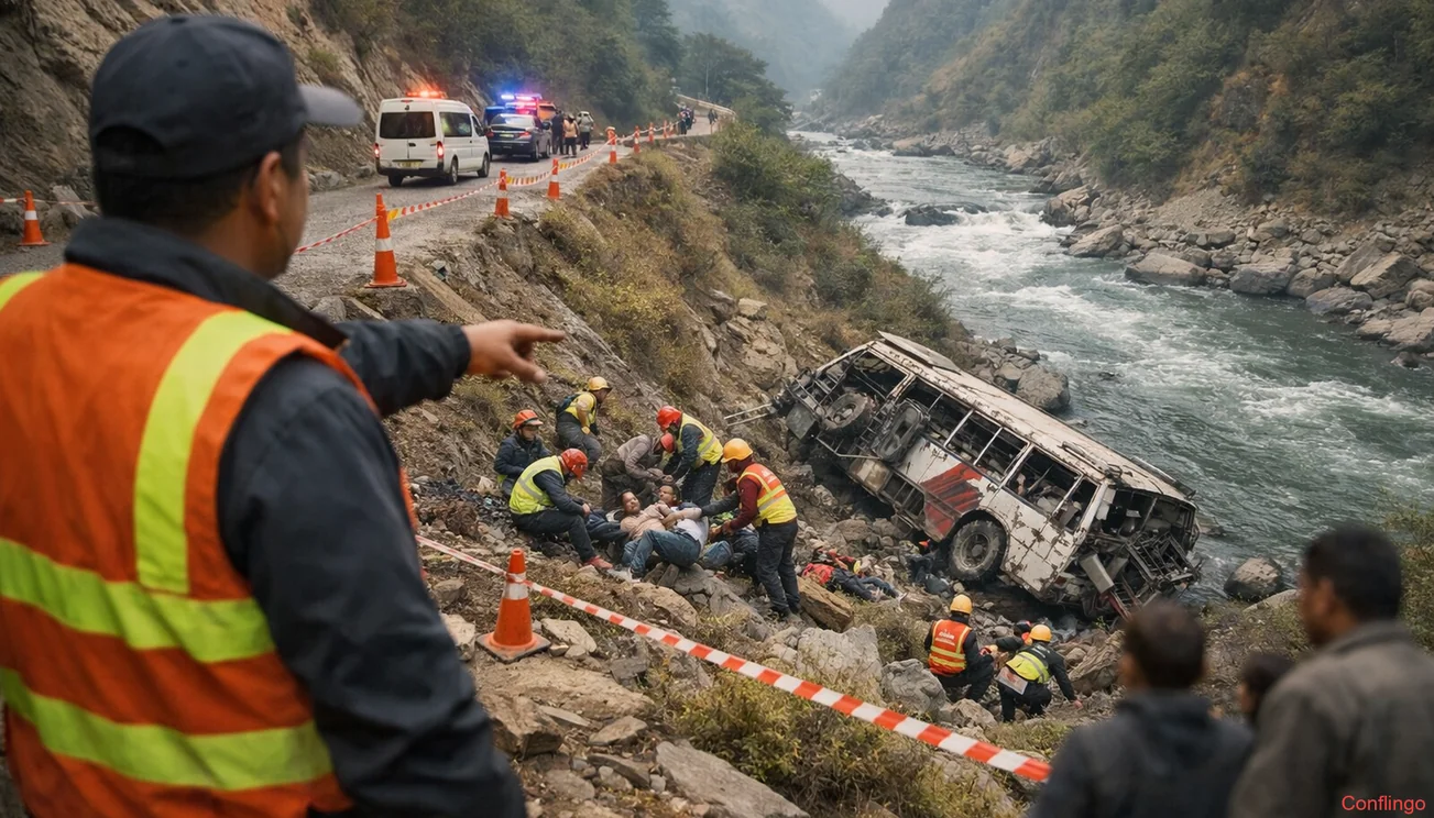 19 Killed After Bus Plunges Off Mountain Road in Nepal